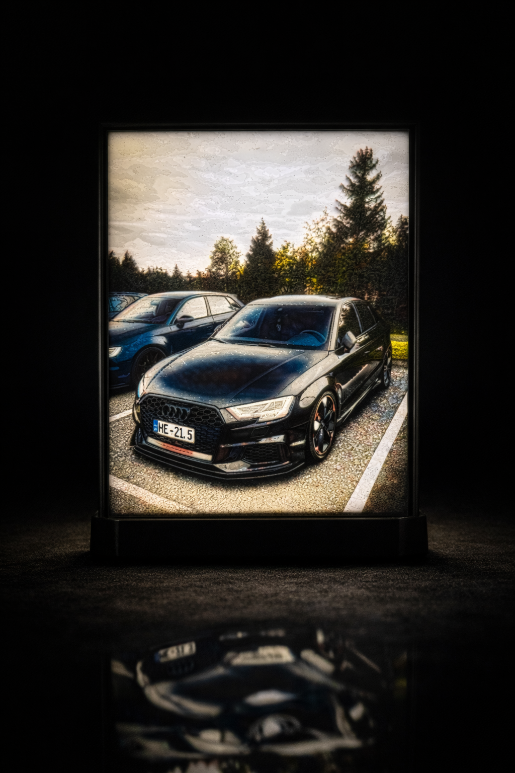 Auto-Lithophane - RS3 Fahrzeug-Kunstwerk 3D-gedruckt